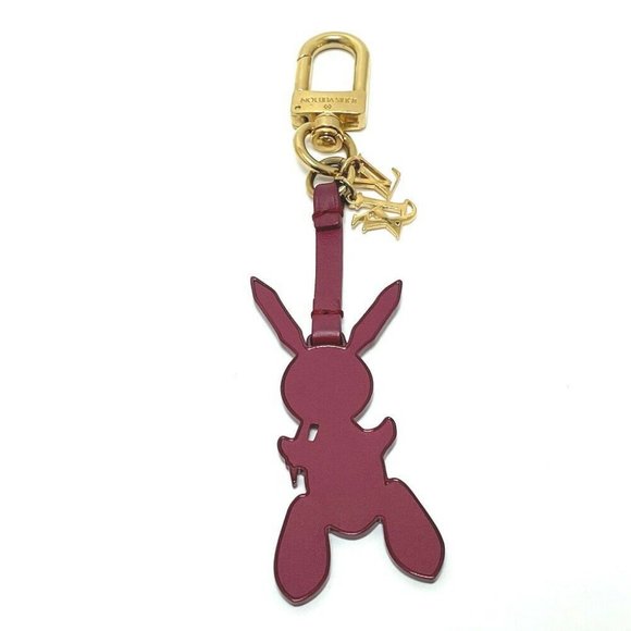 Authentic LOUIS VUITTON M62735 LV Rabbit Jeff Koons Bag Charm Key Holder Leathe